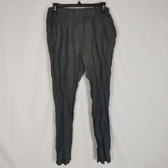 Ruby Yaya Gray Linen Pants Straight Leg Women's Si - Picture 1 of 7